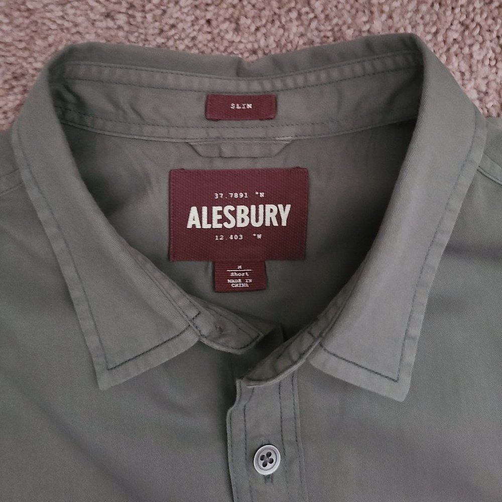 Mens Slim-Fit Alesbury Dark Green Cotton Shirt